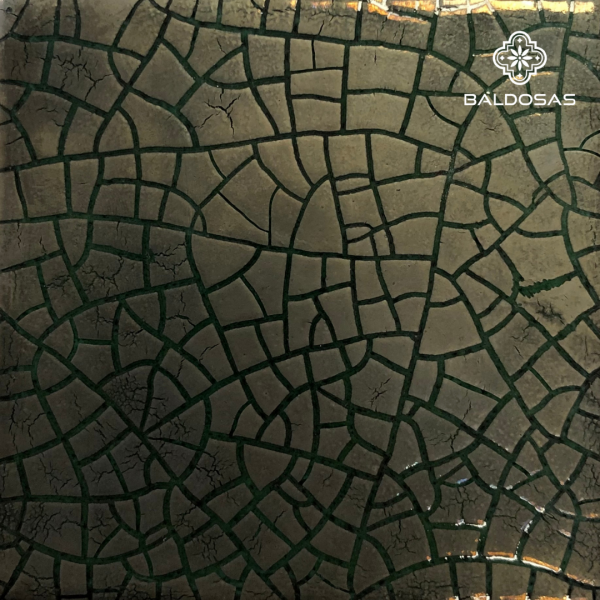 Italian tile Crackle Platinum/Green OH71 sample